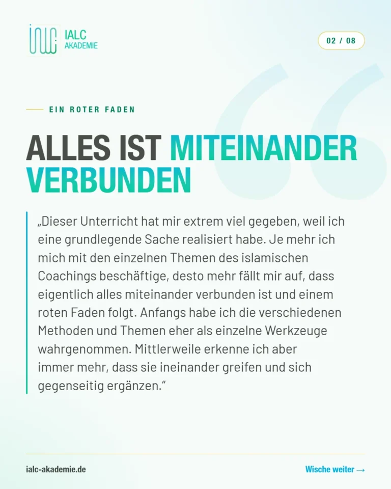 Nour, Teilnehmerin der IALC-Ausbildung: Alles ist miteinander verbunden