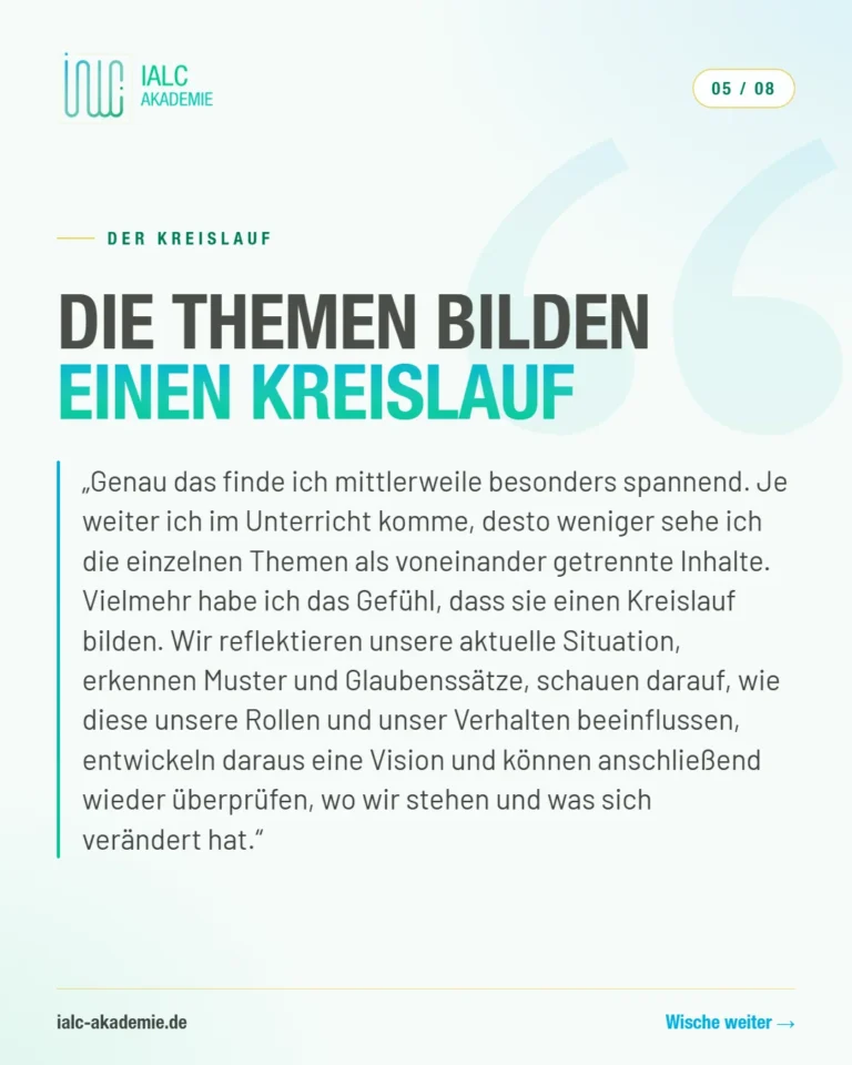 Nour, Teilnehmerin der IALC-Ausbildung: Die Themen bilden einen Kreislauf