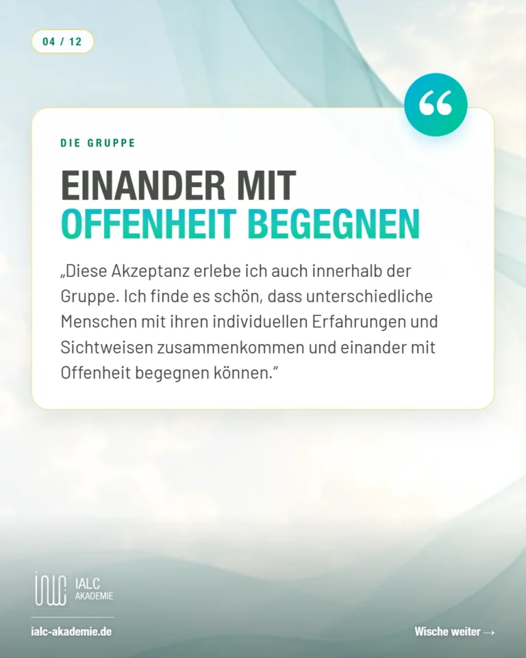 Umm Alpaslan, Teilnehmerin der IALC-Ausbildung: Einander mit Offenheit begegnen