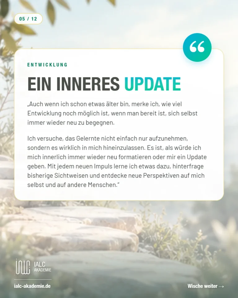 Umm Alpaslan, Teilnehmerin der IALC-Ausbildung: Ein inneres Update